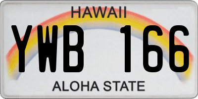 HI license plate YWB166