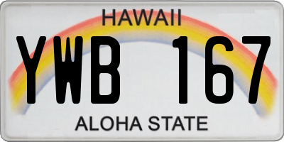 HI license plate YWB167