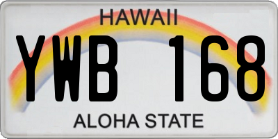 HI license plate YWB168