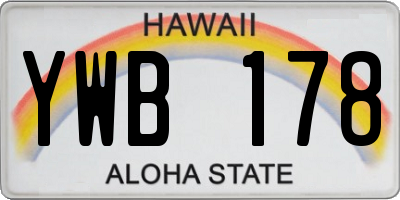 HI license plate YWB178