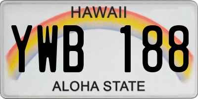 HI license plate YWB188