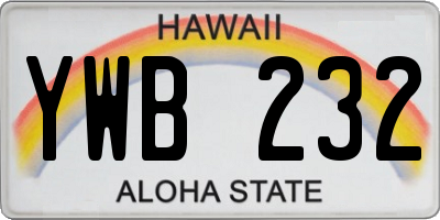 HI license plate YWB232