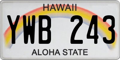HI license plate YWB243