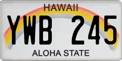 HI license plate YWB245