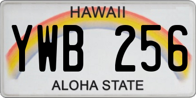 HI license plate YWB256