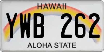 HI license plate YWB262