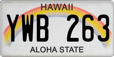 HI license plate YWB263