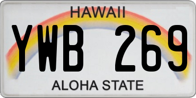 HI license plate YWB269