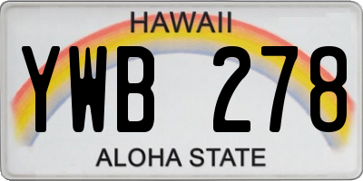 HI license plate YWB278