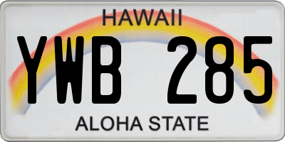 HI license plate YWB285