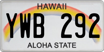 HI license plate YWB292