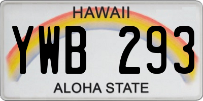 HI license plate YWB293