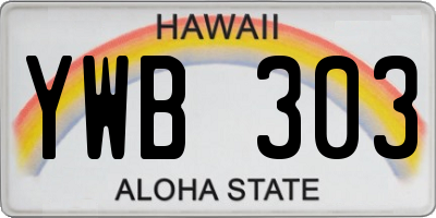 HI license plate YWB303