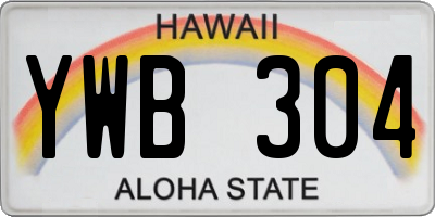 HI license plate YWB304