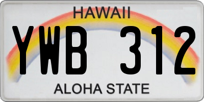 HI license plate YWB312