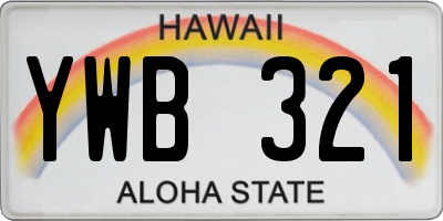 HI license plate YWB321