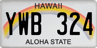 HI license plate YWB324