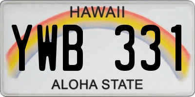 HI license plate YWB331