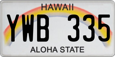 HI license plate YWB335