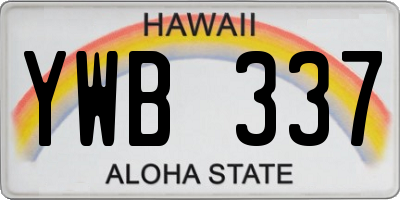 HI license plate YWB337