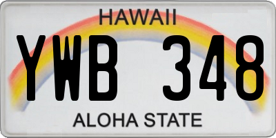 HI license plate YWB348