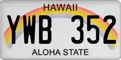 HI license plate YWB352
