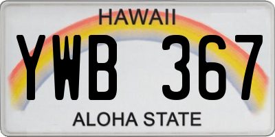 HI license plate YWB367