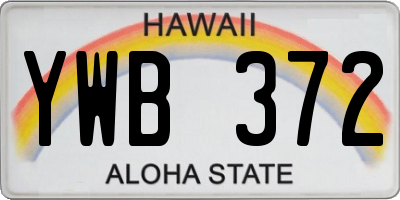 HI license plate YWB372