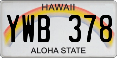 HI license plate YWB378