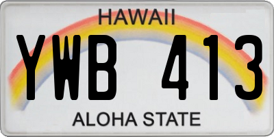 HI license plate YWB413