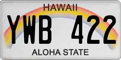 HI license plate YWB422