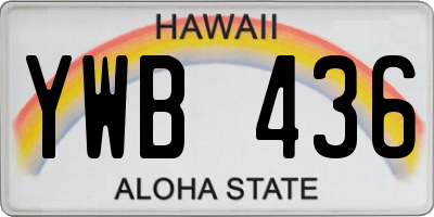 HI license plate YWB436