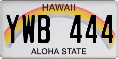 HI license plate YWB444