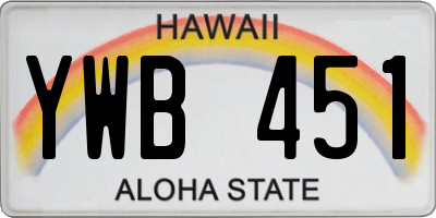 HI license plate YWB451