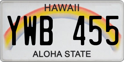 HI license plate YWB455