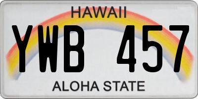HI license plate YWB457