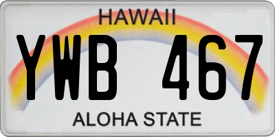 HI license plate YWB467