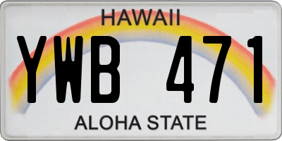 HI license plate YWB471