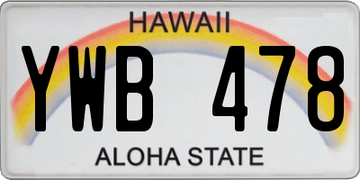 HI license plate YWB478