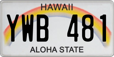 HI license plate YWB481