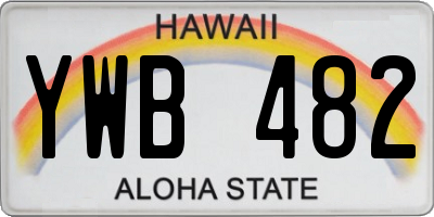 HI license plate YWB482