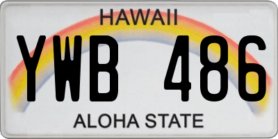HI license plate YWB486