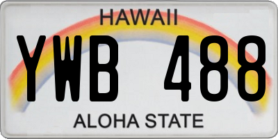 HI license plate YWB488