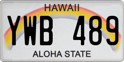 HI license plate YWB489