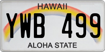 HI license plate YWB499