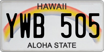 HI license plate YWB505