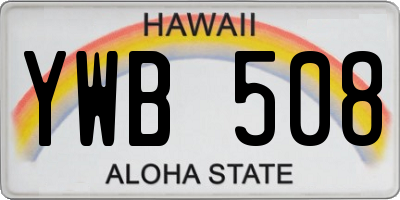 HI license plate YWB508