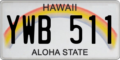 HI license plate YWB511