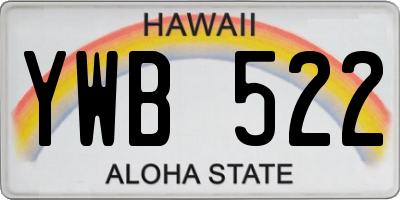 HI license plate YWB522