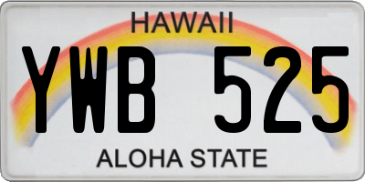 HI license plate YWB525